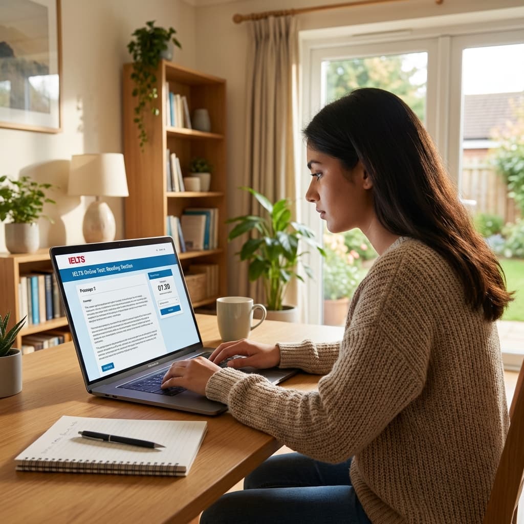 Student taking simulated IELTS test